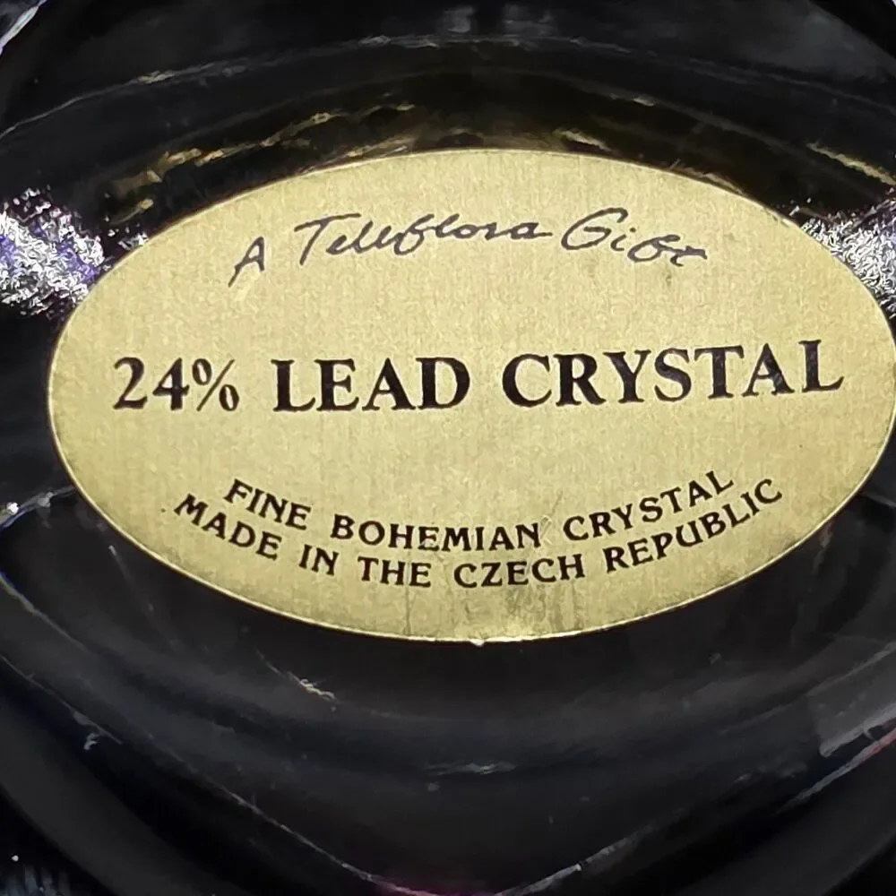 Teleflora Fine Bohemian 24% Lead Crystal 4 1/4"T X 5 1/2"L X 2 3/4"W Dish Vase - Picture 12 of 13